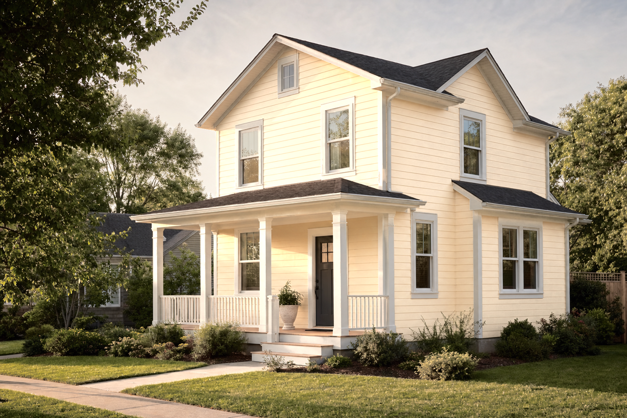 Hazy Yellow by Valspar on exterior