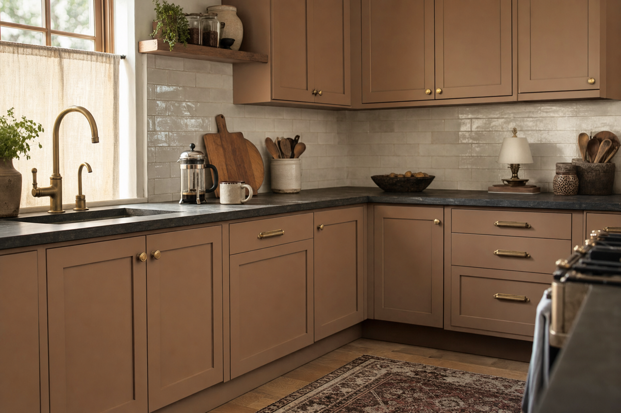 Muddy Mississippi by Valspar on cabinets