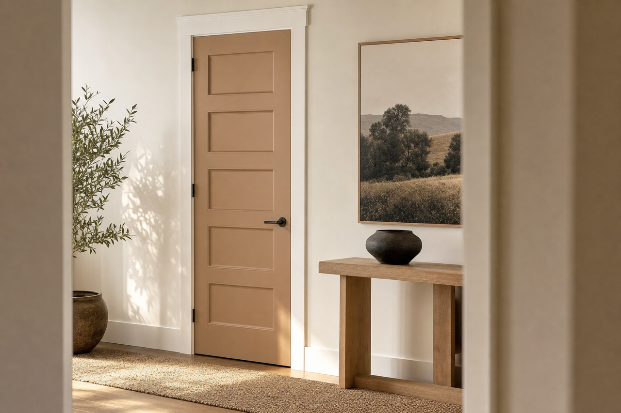 Crunch Granola by Valspar on interior-doors