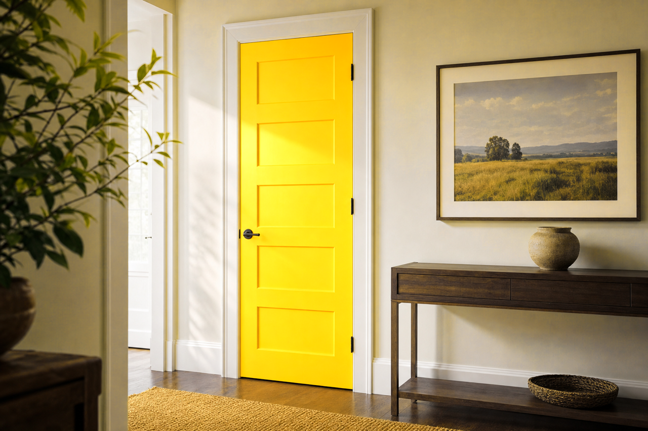 Golden Delight by Valspar on interior-doors
