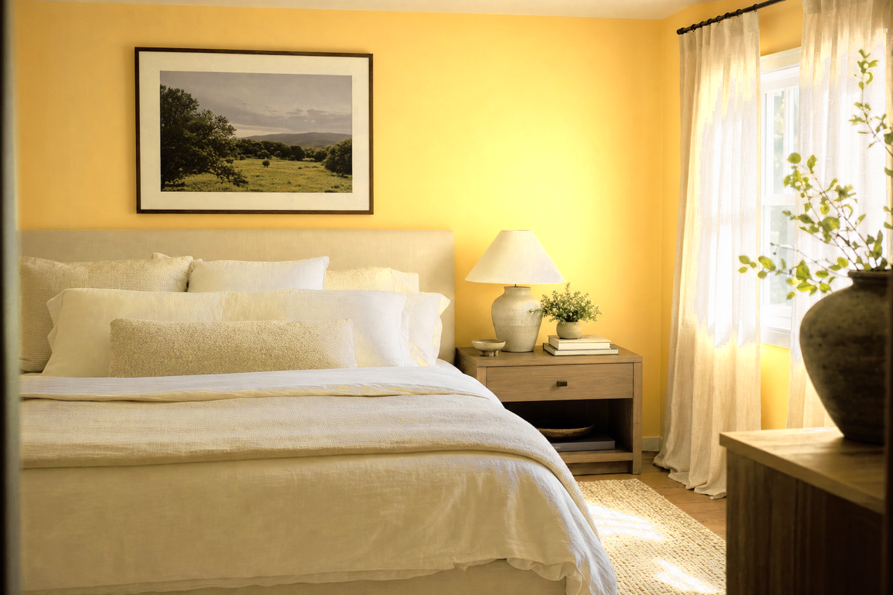 Hint of Honey by Valspar on interiors