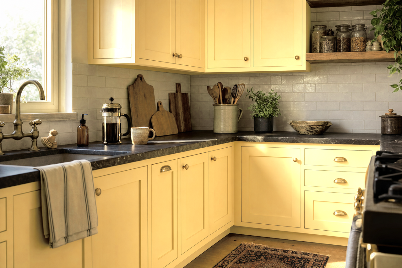 Like Butter by Valspar on cabinets