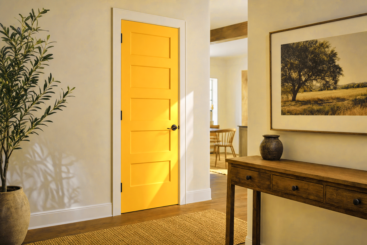 Buttered Toffee by Valspar on interior-doors