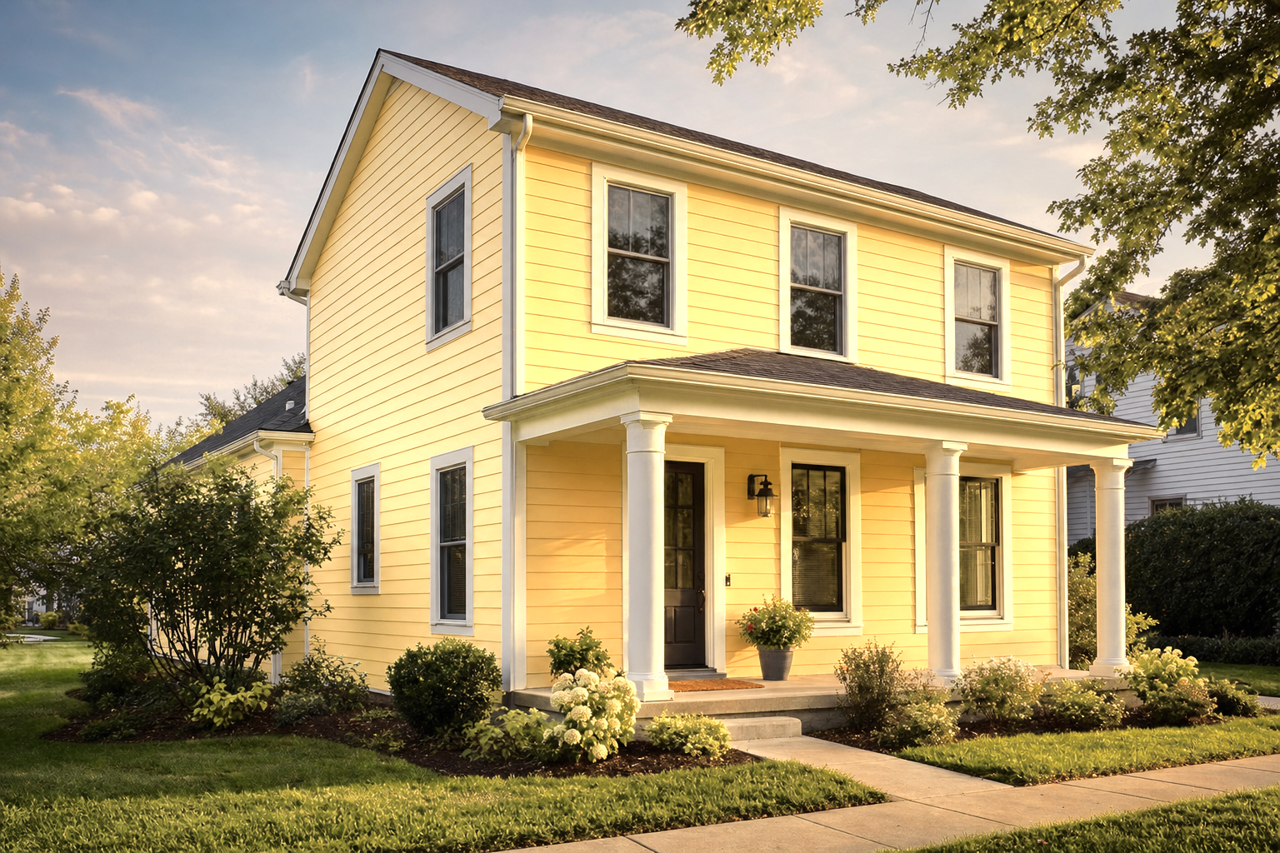 Almond Glaze by Valspar on exterior