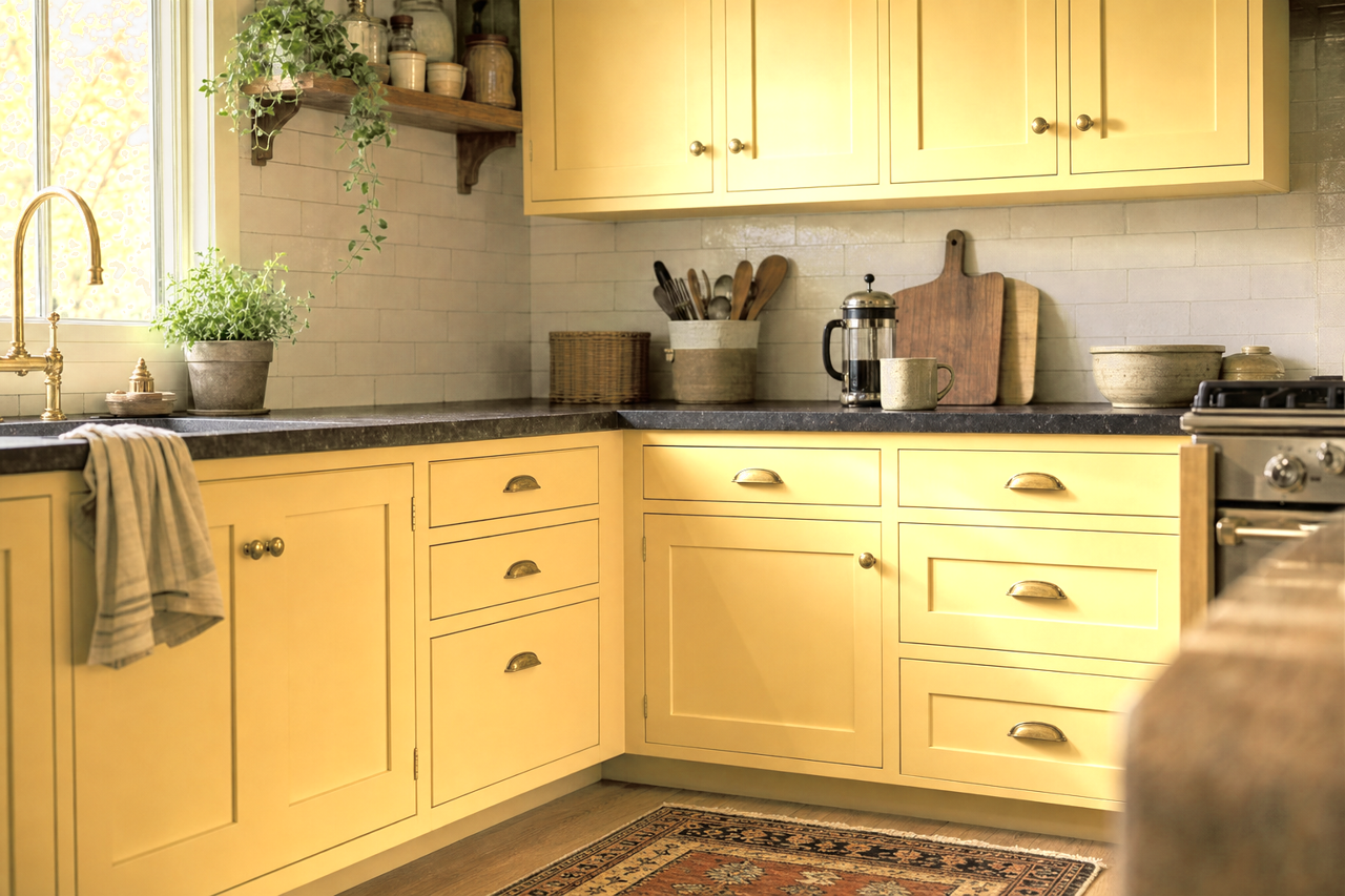 Toasted Oat by Valspar on cabinets