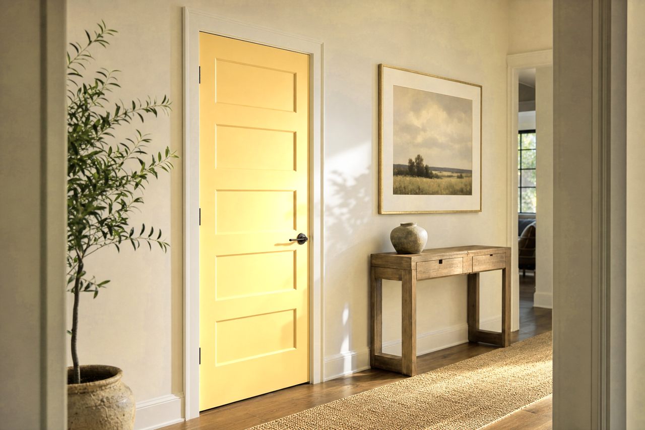 Toasted Oat by Valspar on interior-doors