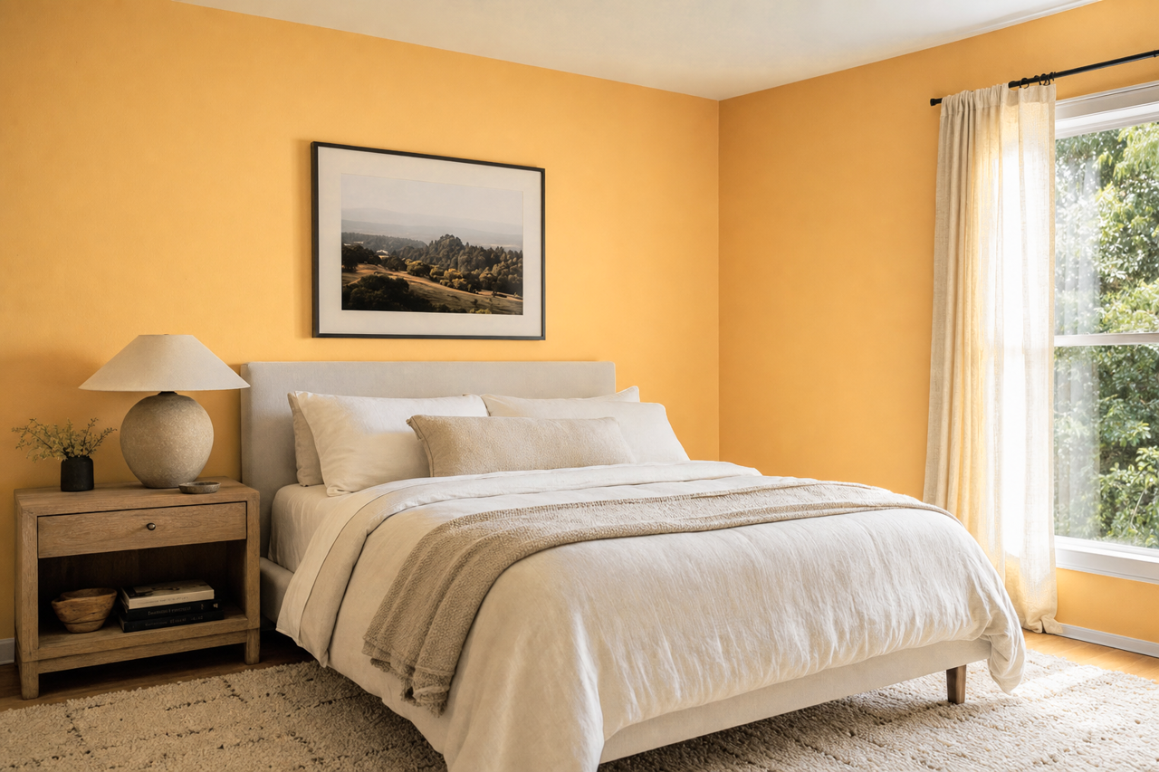 Creamy Orange by Valspar on interiors