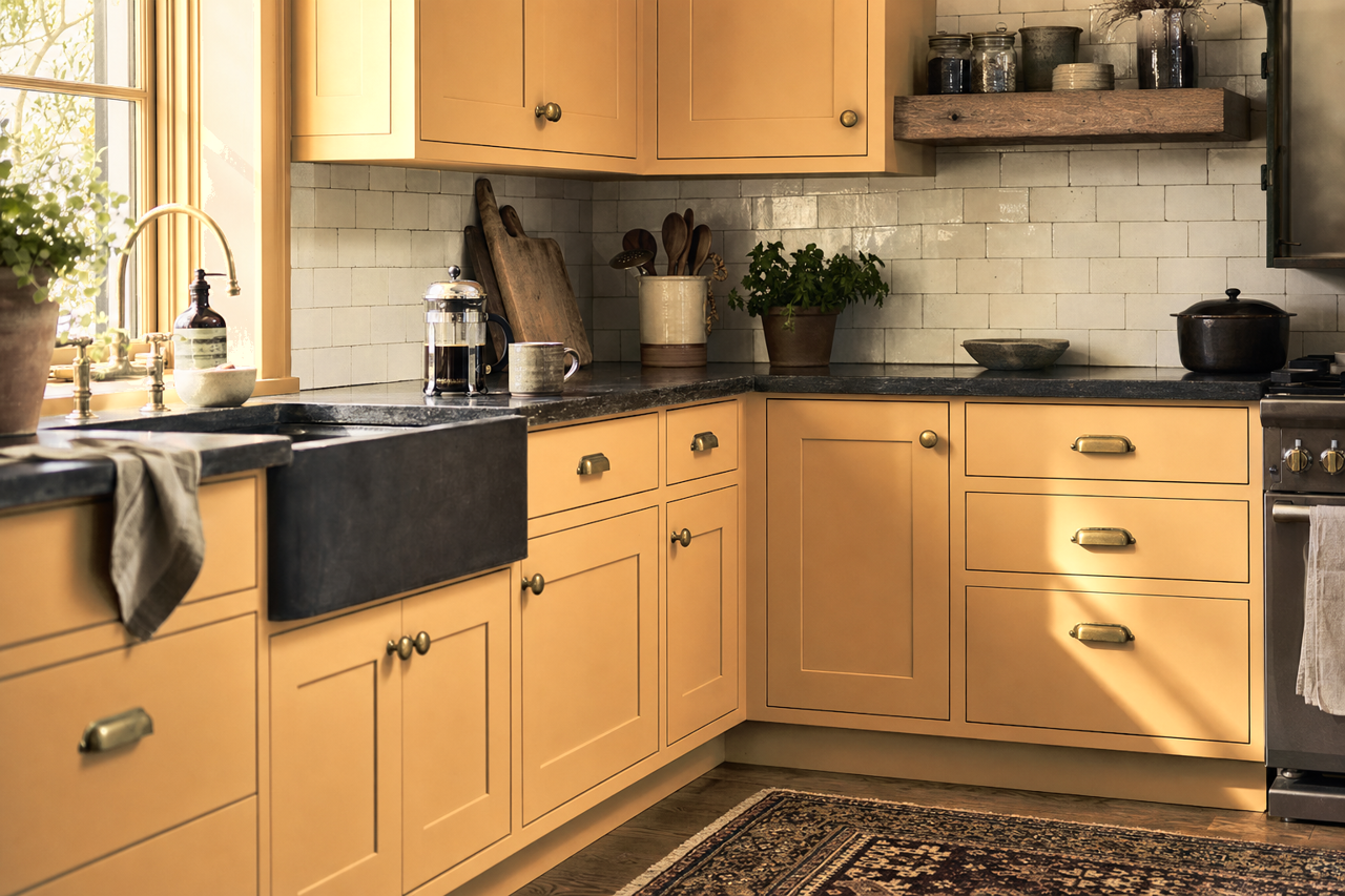 Ambitious by Valspar on cabinets