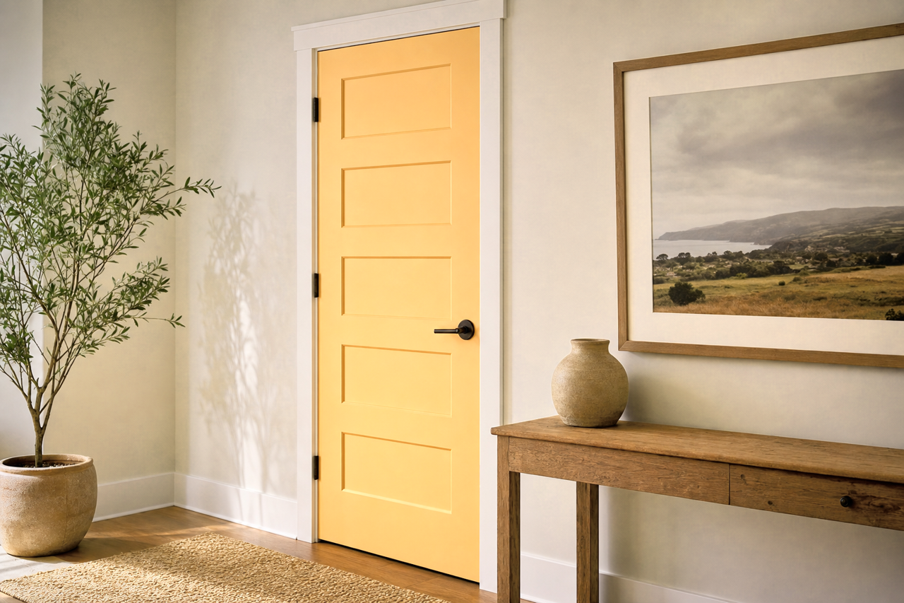 Veranda Yellow by Valspar on interior-doors