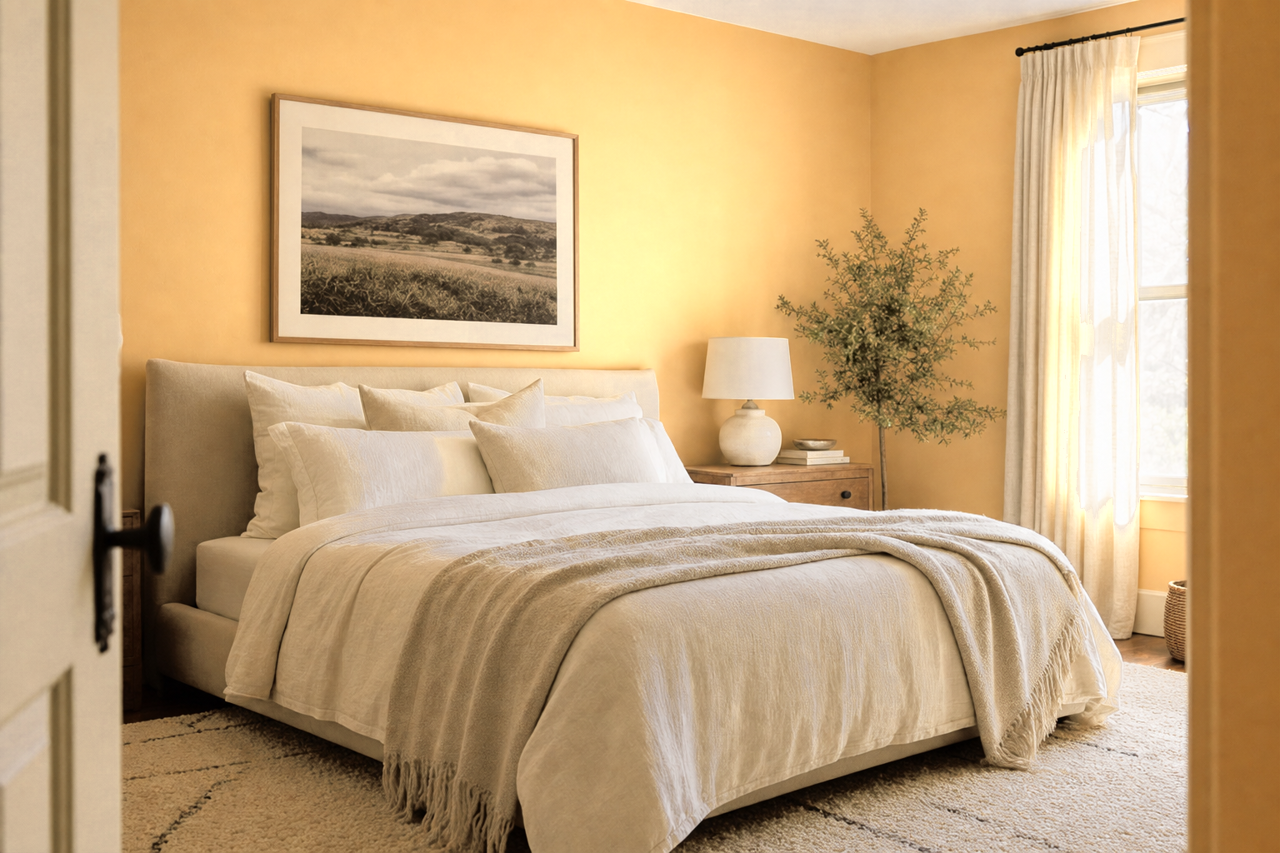 Veranda Yellow by Valspar on interiors