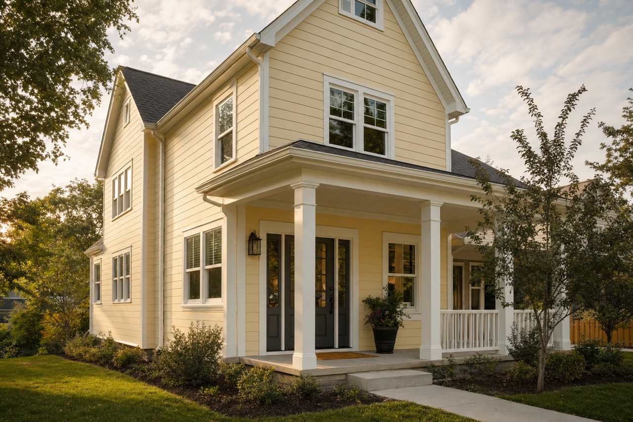 Pale Maize by Valspar on exterior