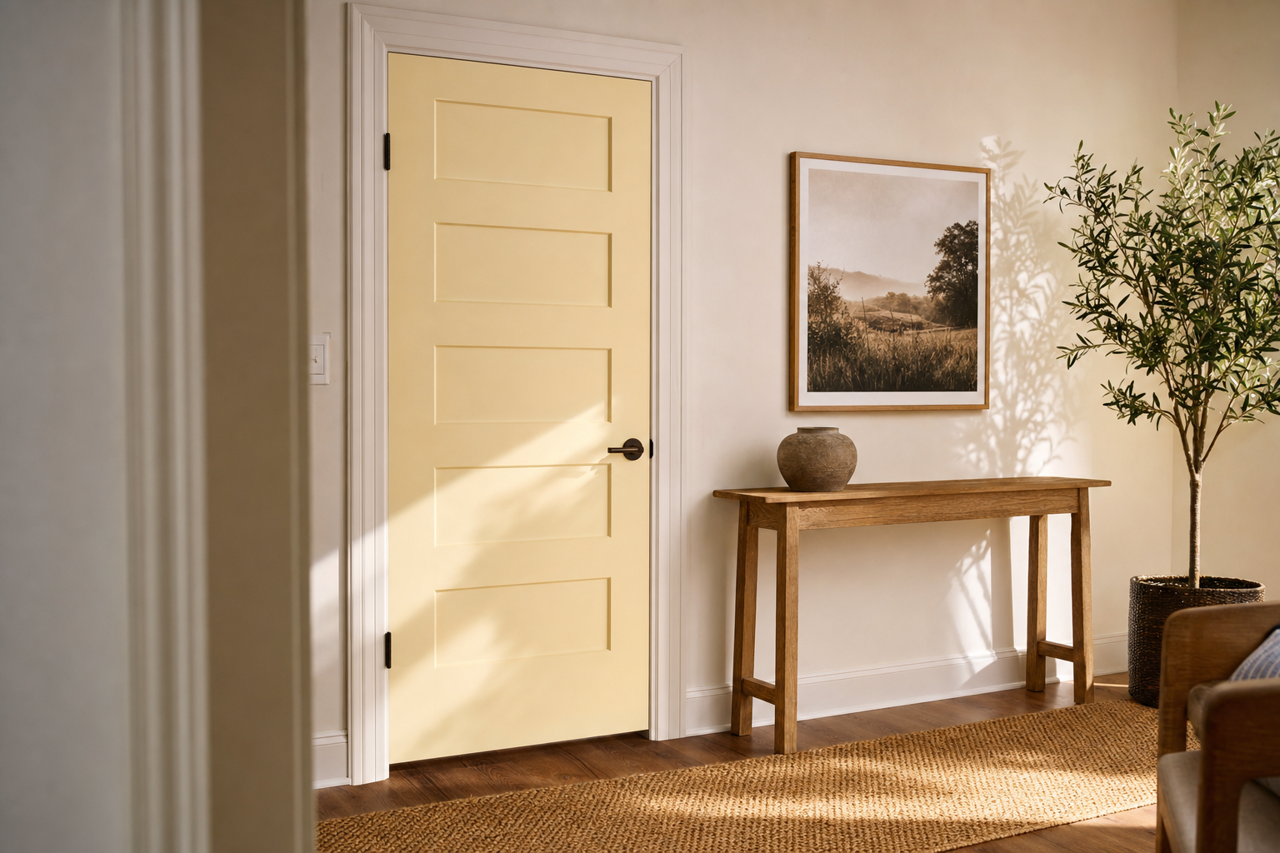 Pale Maize by Valspar on interior-doors