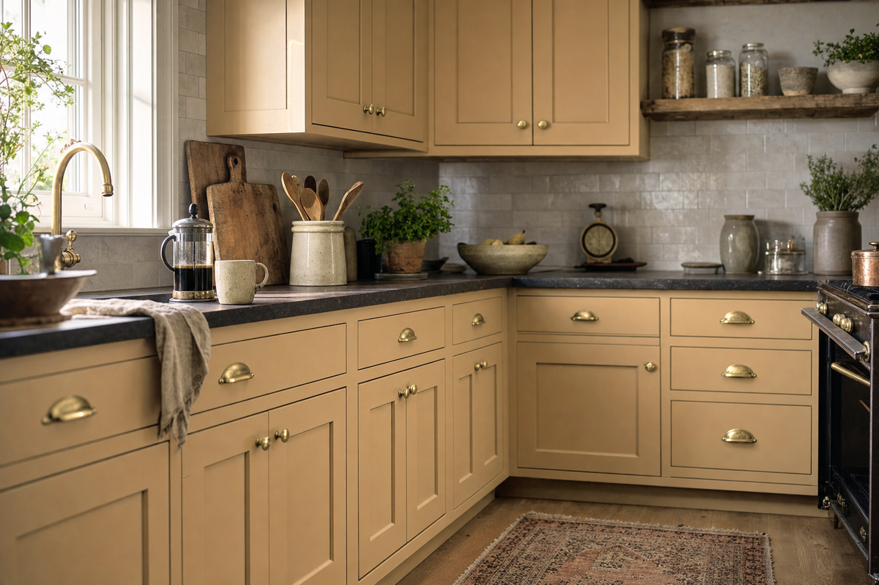 Hot-Crossed Bun by Valspar on cabinets