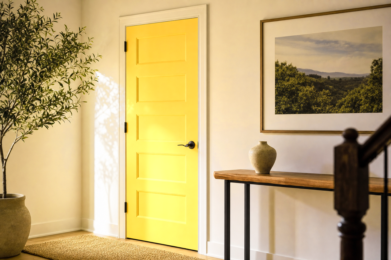 Golden Haze by Valspar on interior-doors