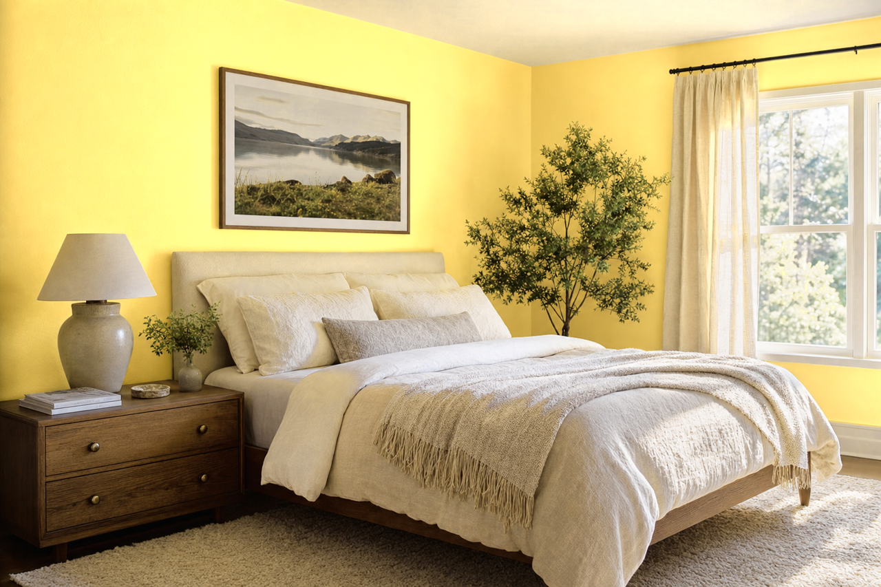 Tangy Lemon by Valspar on interiors