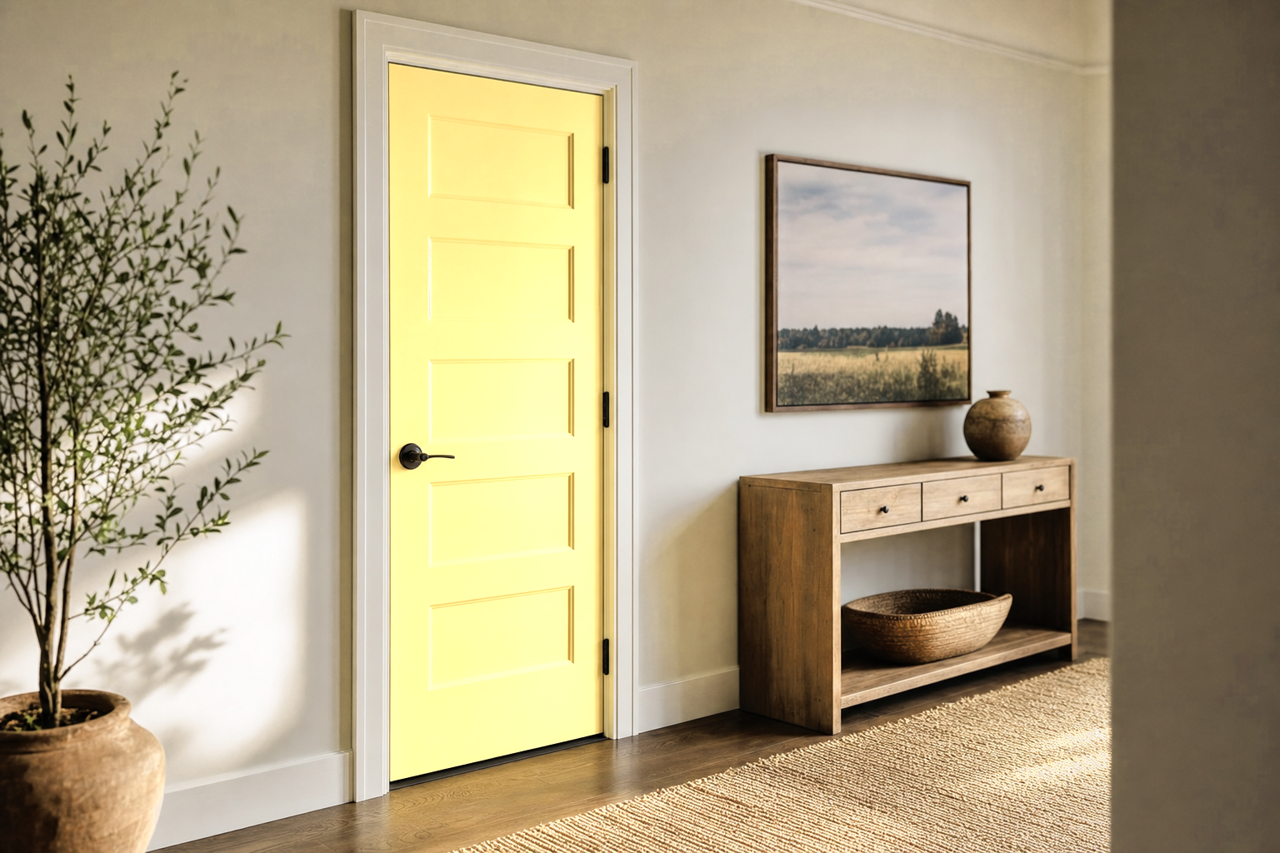 Lemon Twist by Valspar on interior-doors