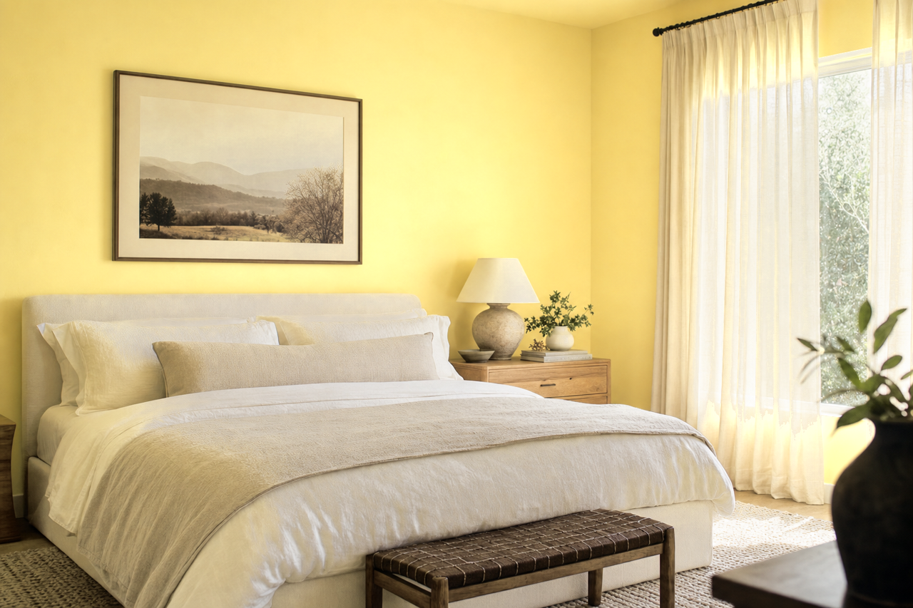 Lemon Twist by Valspar on interiors