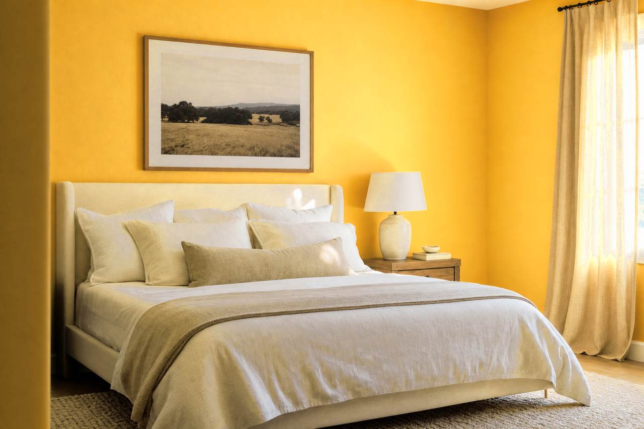Sweet Lemon by Valspar on interiors