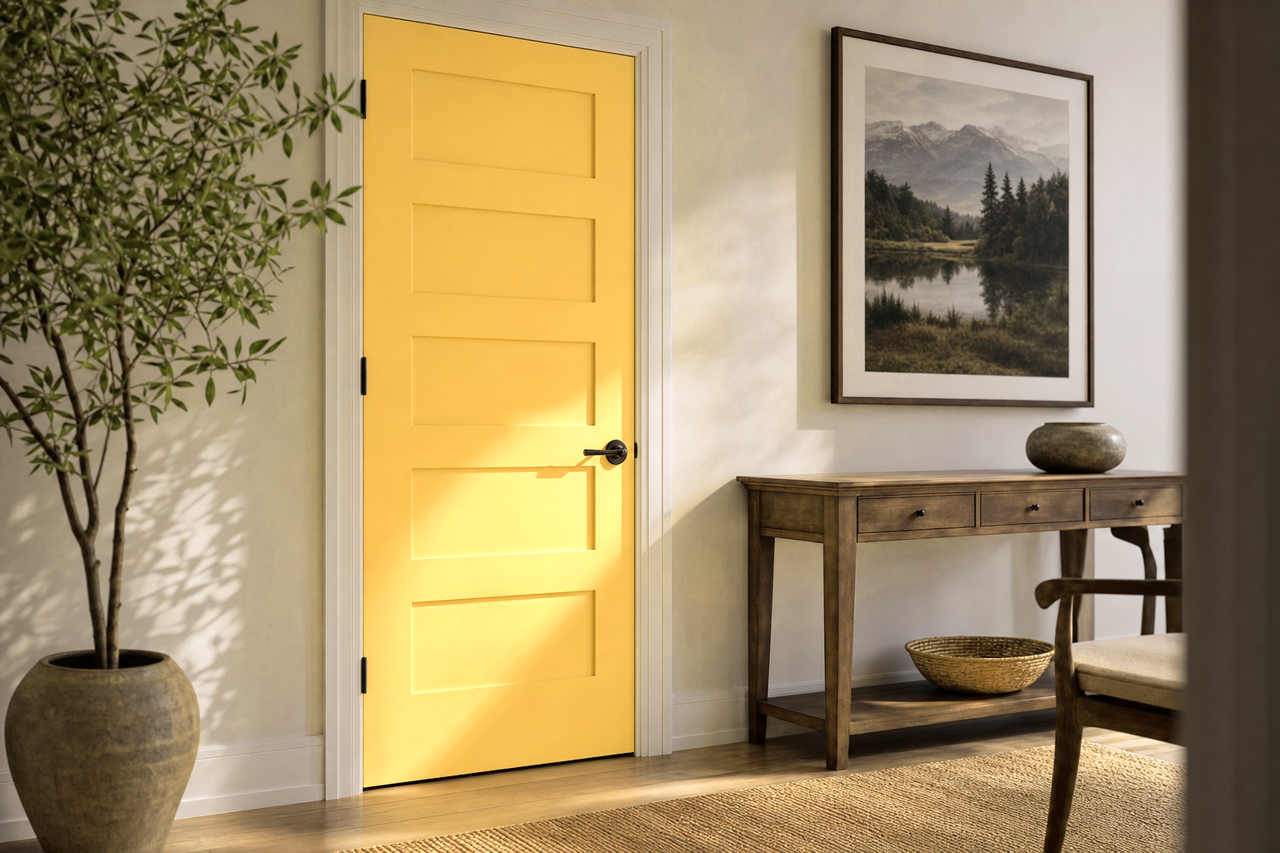 Amber Pearl by Valspar on interior-doors