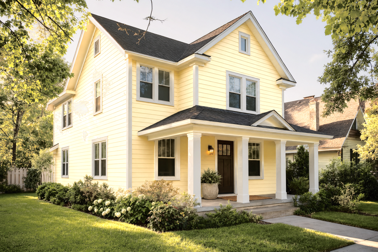 Pecan Cream by Valspar on exterior