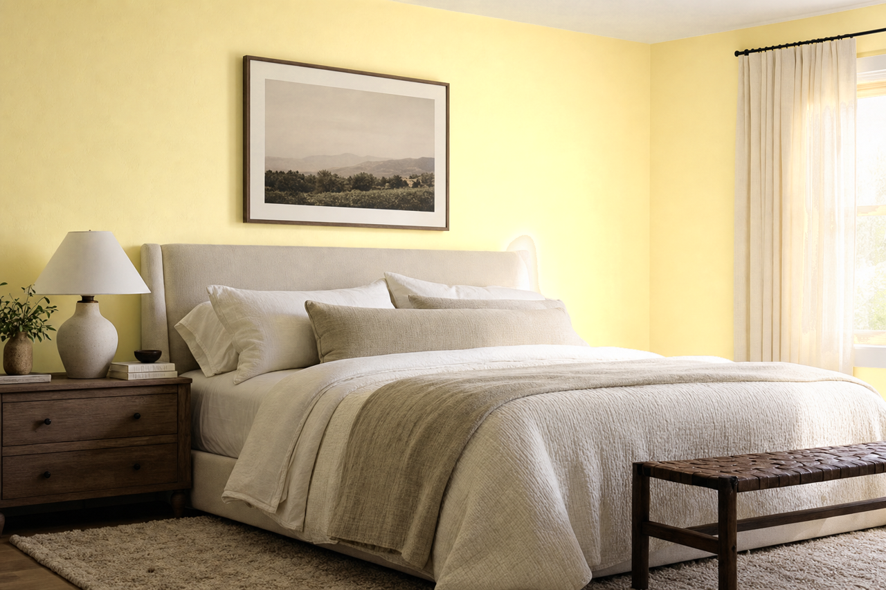 Pecan Cream by Valspar on interiors