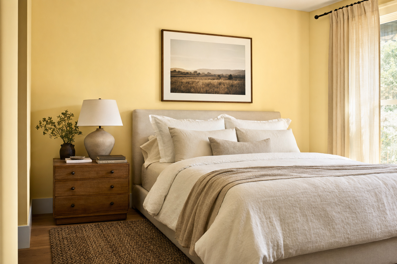 Lemon Cream by Valspar on interiors