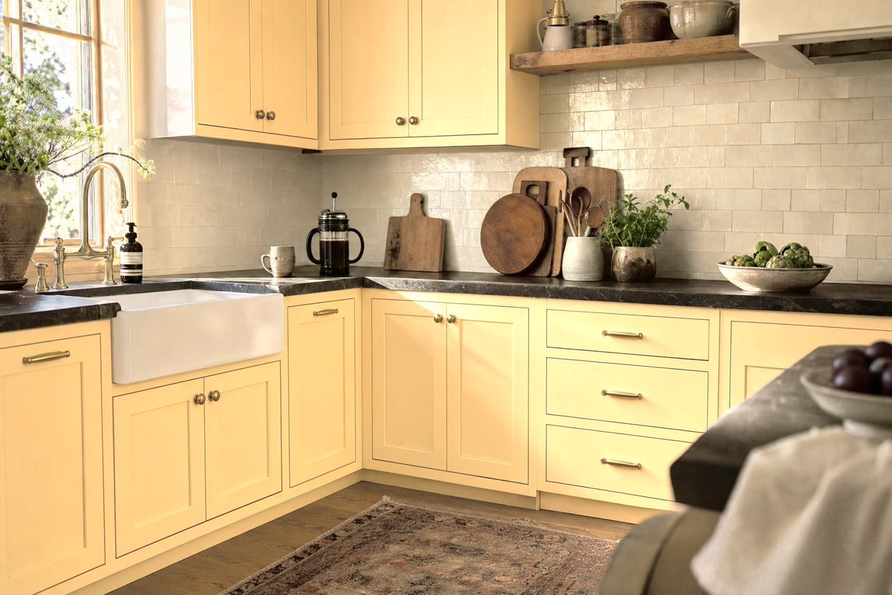 Shoreline by Valspar on cabinets