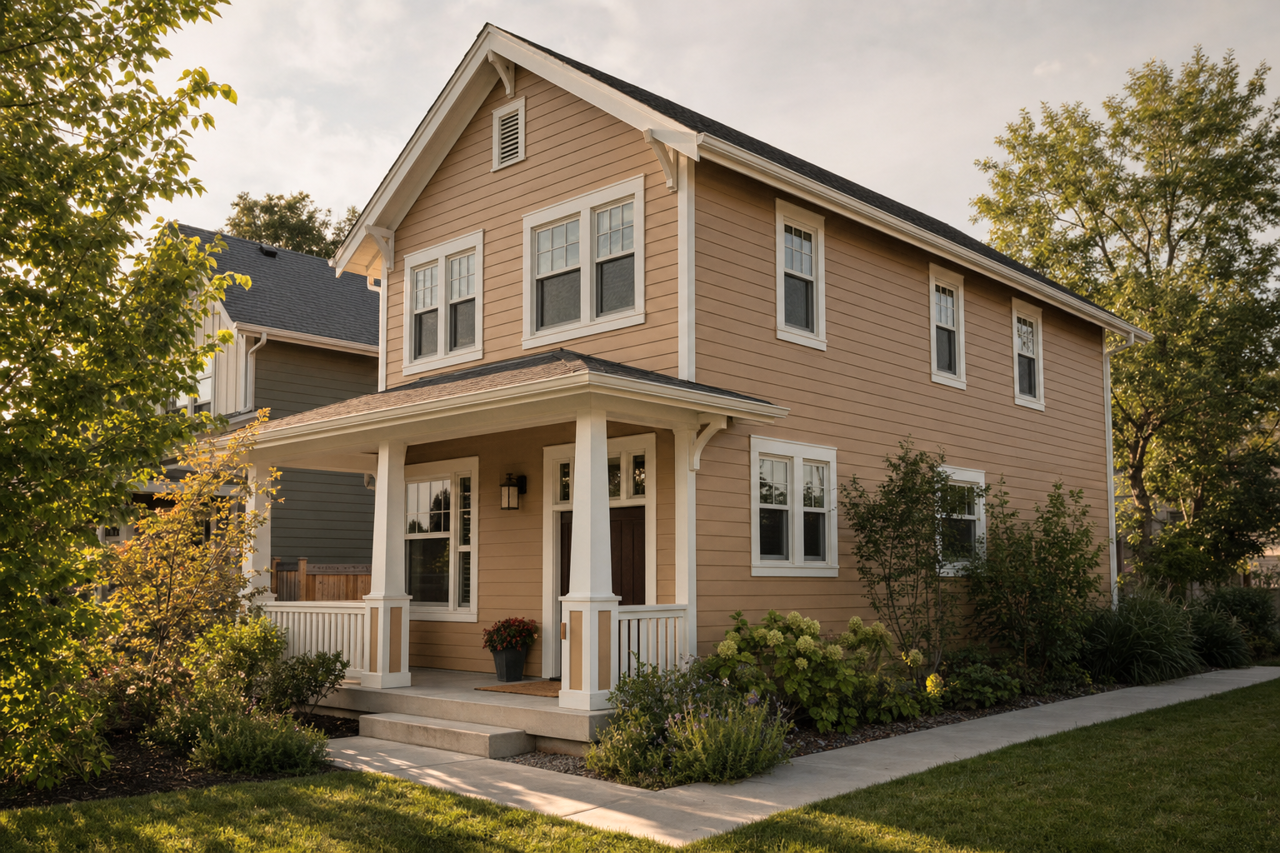Olive Branch Gold by Valspar on exterior