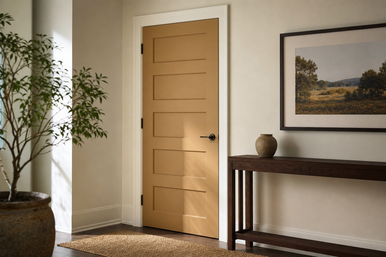Olive Branch Gold by Valspar on interior-doors