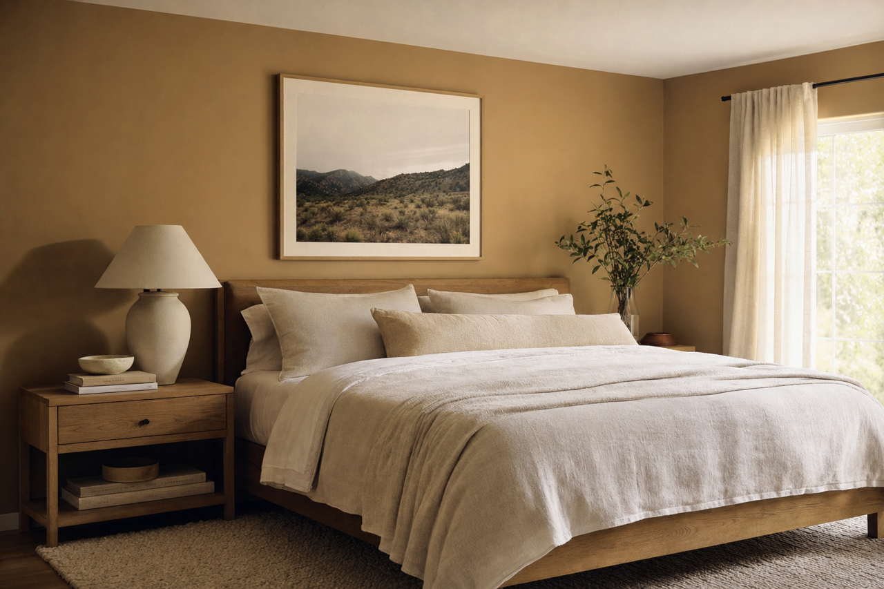 Olive Branch Gold by Valspar on interiors