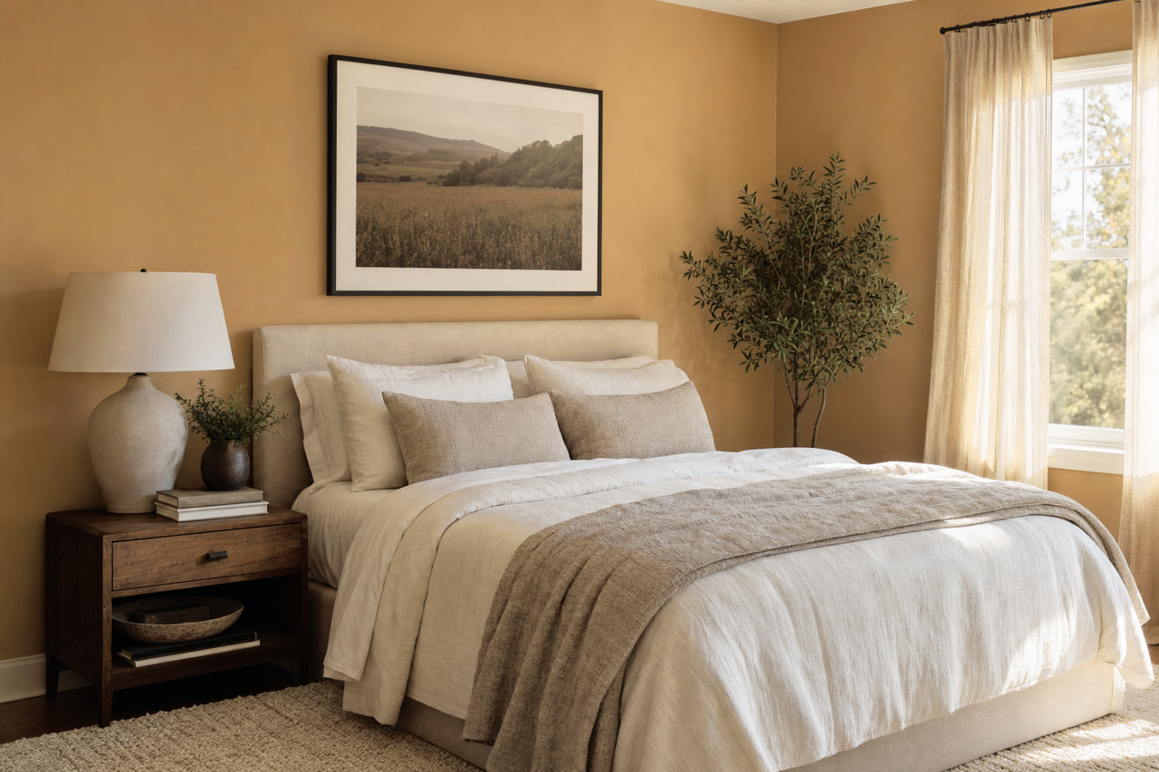 Caramel Gold by Valspar on interiors