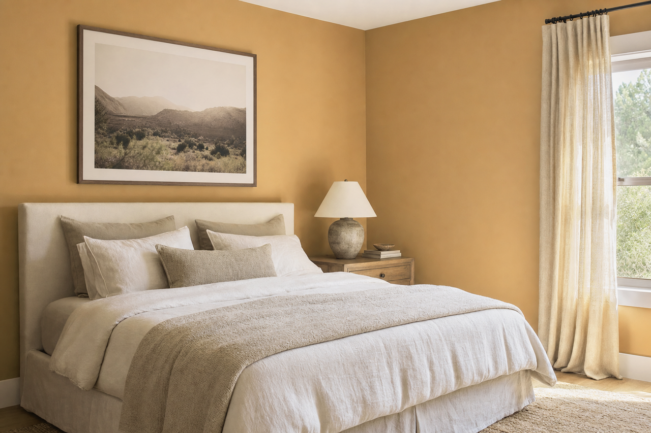 Timeless Gold by Valspar on interiors