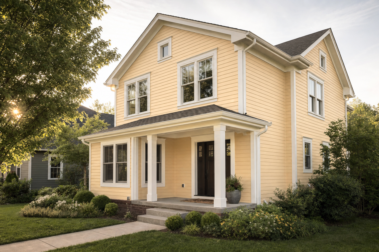 Dining Room Gold by Valspar on exterior