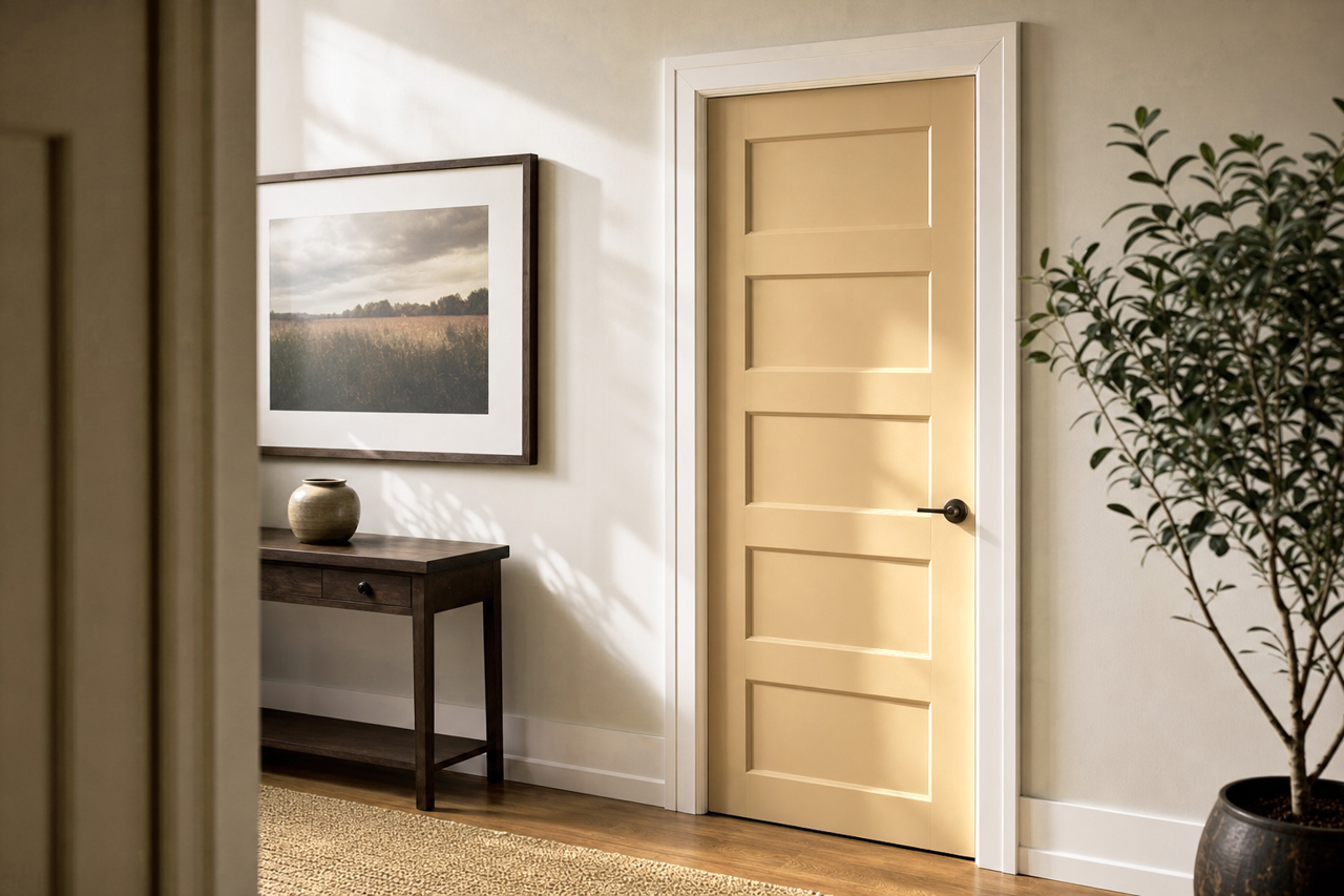 Glowing Dune by Valspar on interior-doors