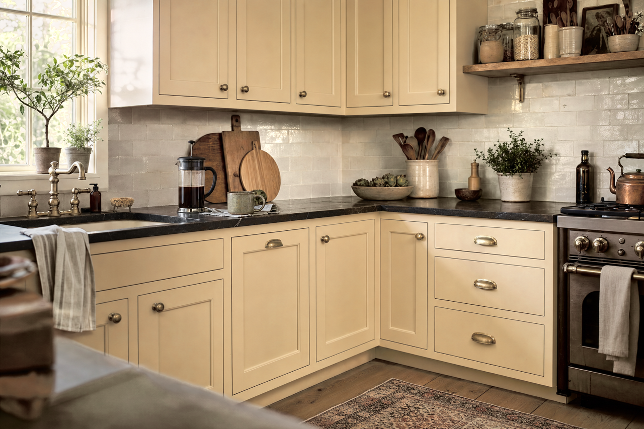 Country Charm by Valspar on cabinets
