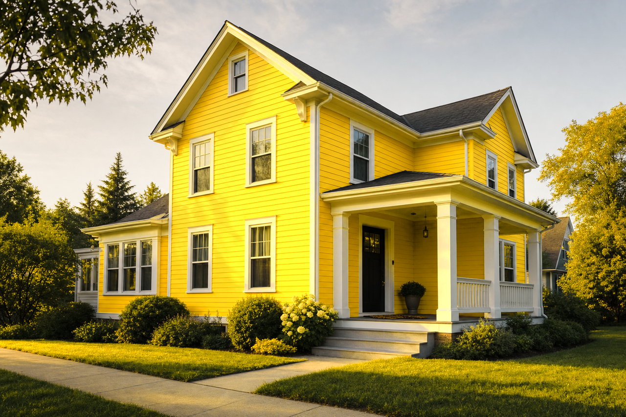 Yellow Mustard by Valspar on exterior