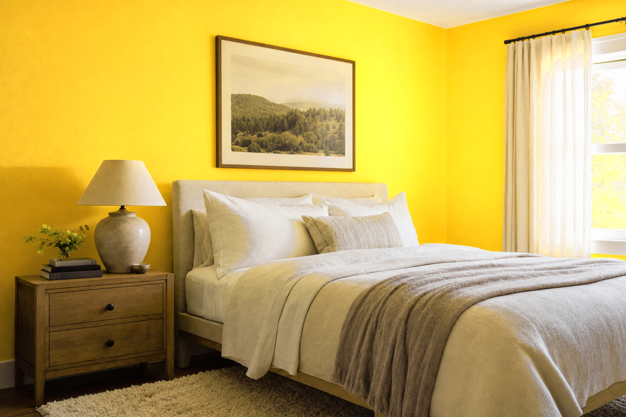 Golden Yellow by Valspar on interiors