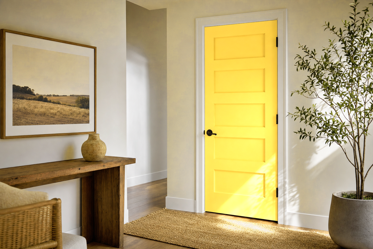 Golden Mist by Valspar on interior-doors