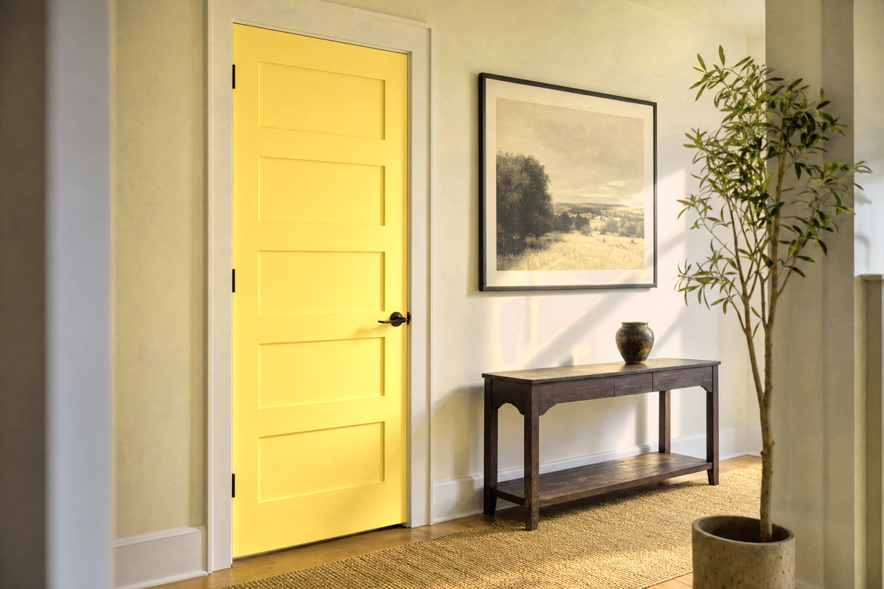 Lemon Curd by Valspar on interior-doors