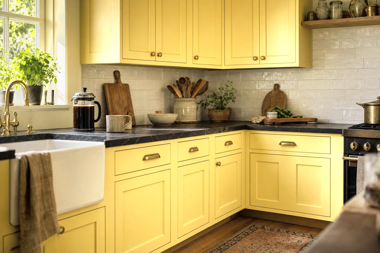 Island Sun by Valspar on cabinets