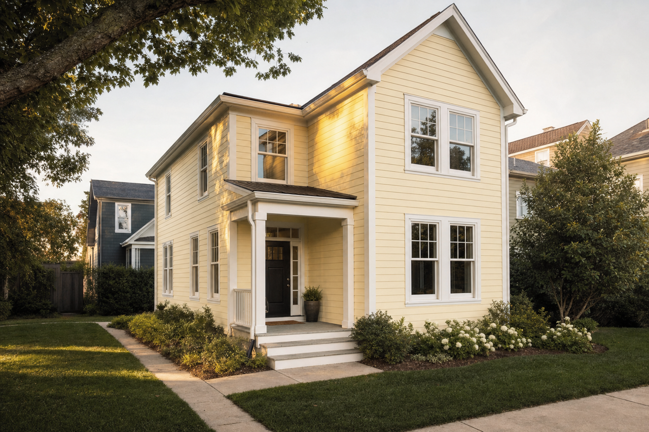 Oyster Bisque by Valspar on exterior