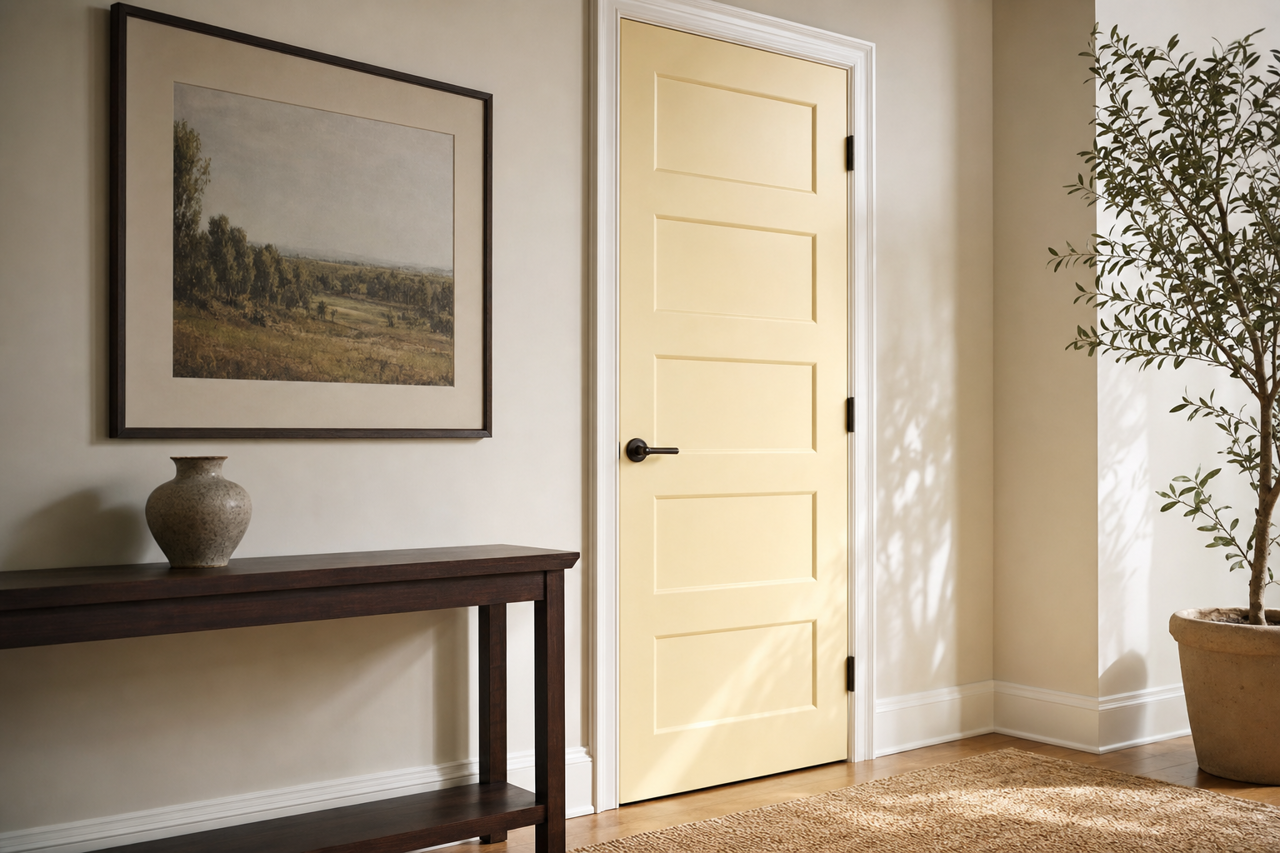Oyster Bisque by Valspar on interior-doors