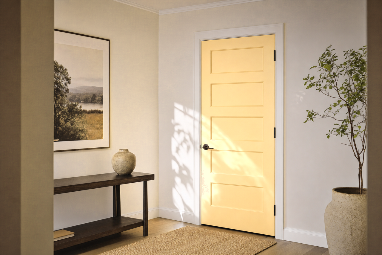Honeysuckle Beige by Valspar on interior-doors