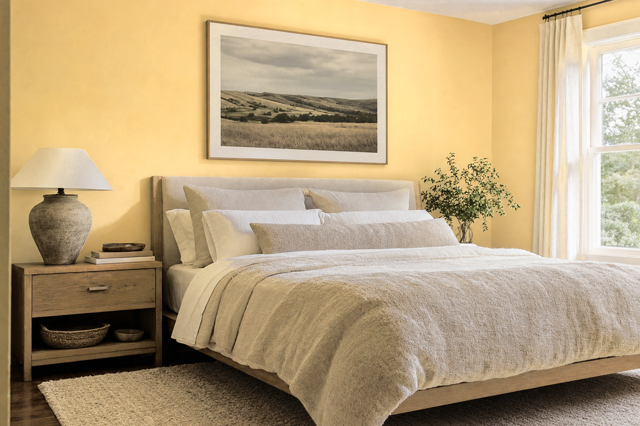 Honeysuckle Beige by Valspar on interiors