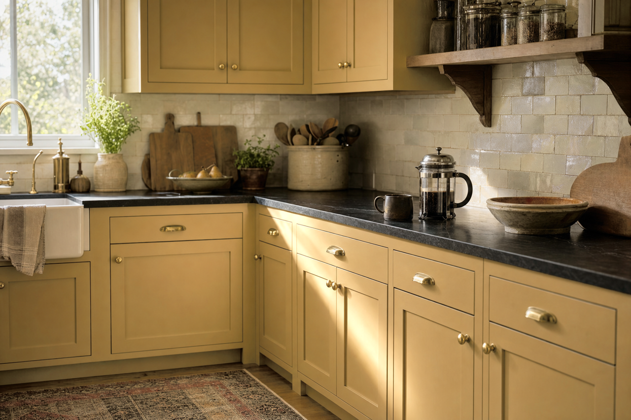 Lioness by Valspar on cabinets