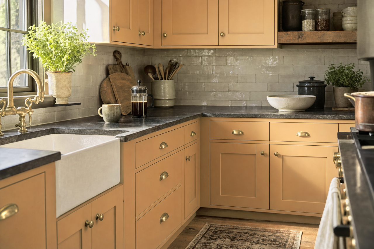 Tweed Jacket by Valspar on cabinets