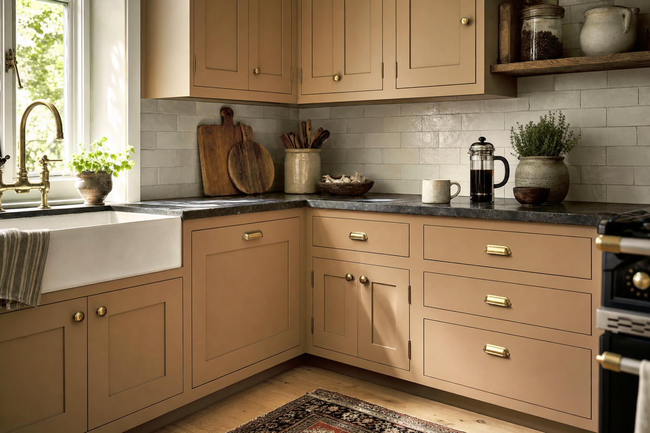 Winter Delta by Valspar on cabinets