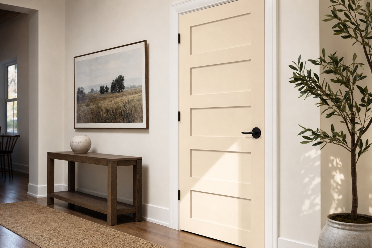 Light Raffia by Valspar on interior-doors