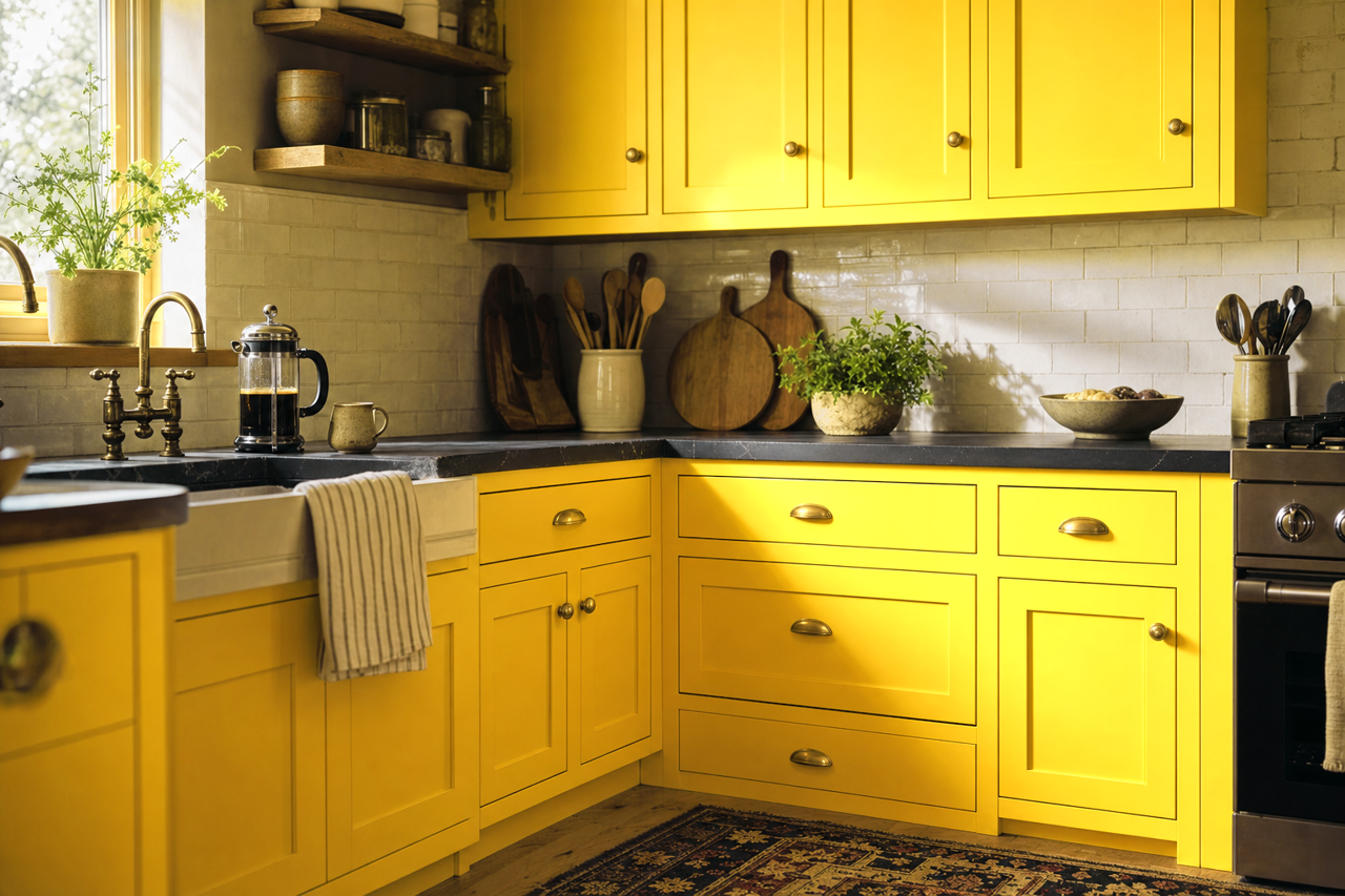 Tangy by Valspar on cabinets