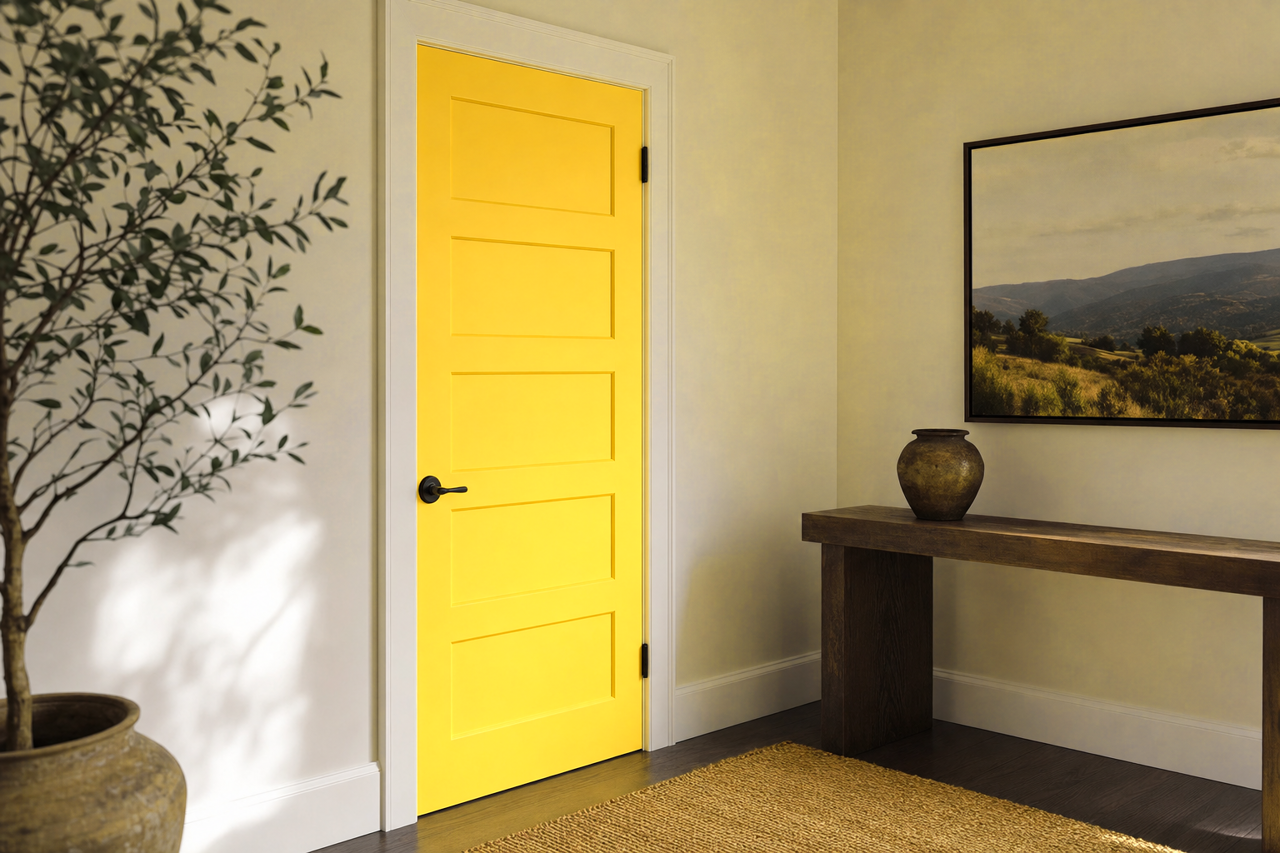 Sweet Mustard by Valspar on interior-doors